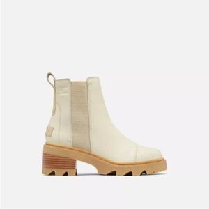 Sorel Joan Now Chelsea High Ankle Boots Waterproof Bleached Ceramic Gum with box